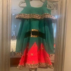 Leopard Ugly Christmas sweater dress